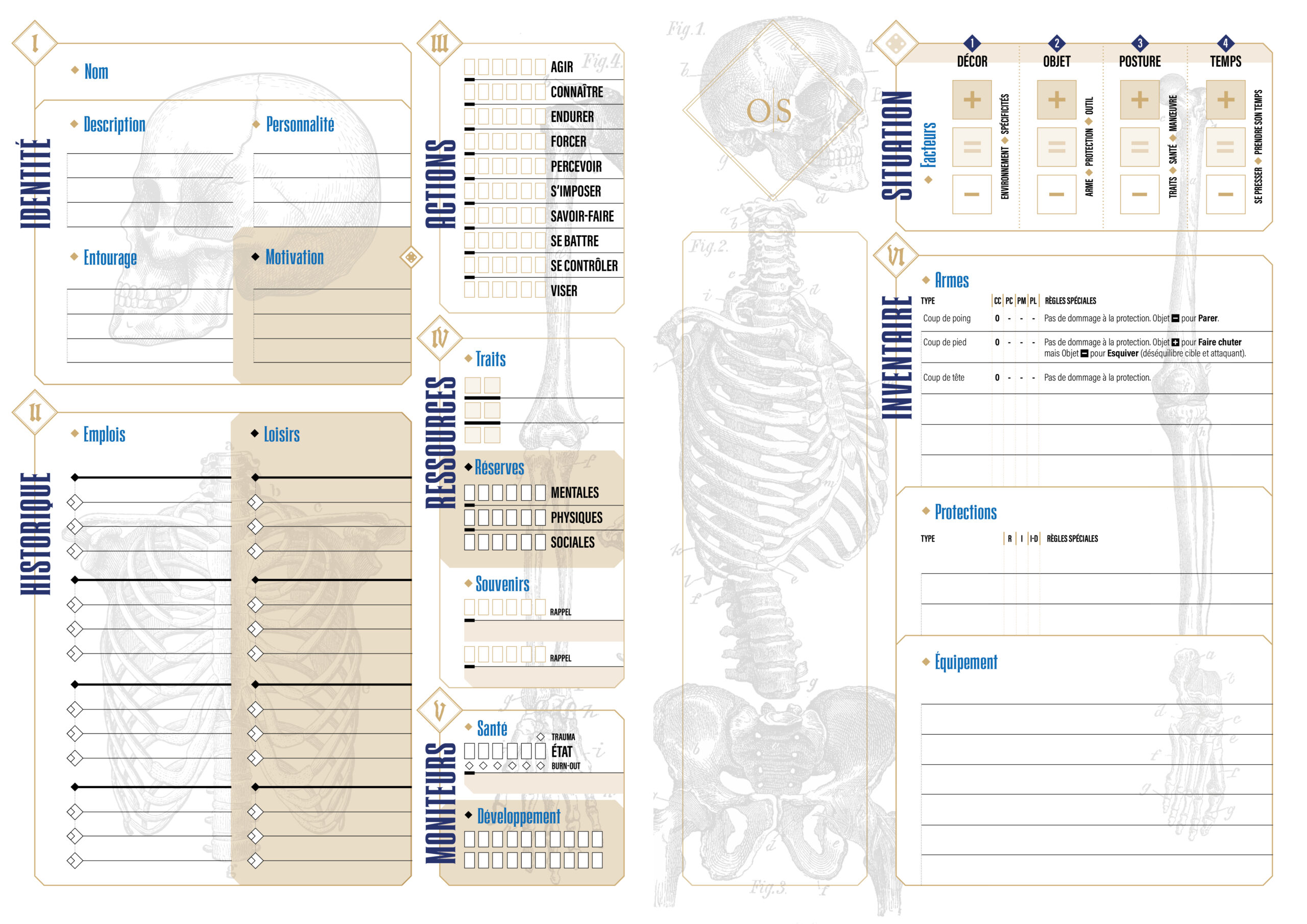 Fiche de personnage principal